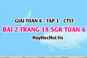 Giải bài 2 trang 18 Toán 6 Tập 1 SGK Chân trời sáng tạo